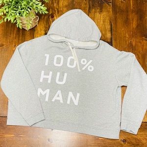 Everlane 100% human typography gray hoodie size L